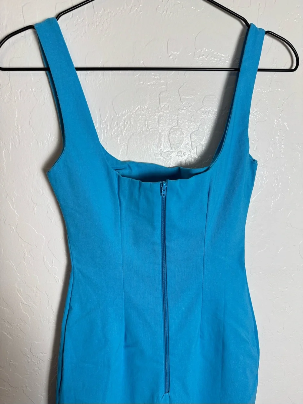 NWT Vesper Square Neck Bodycon Midi Dress Turquoise Blue US 4 - Picture 8 of 9